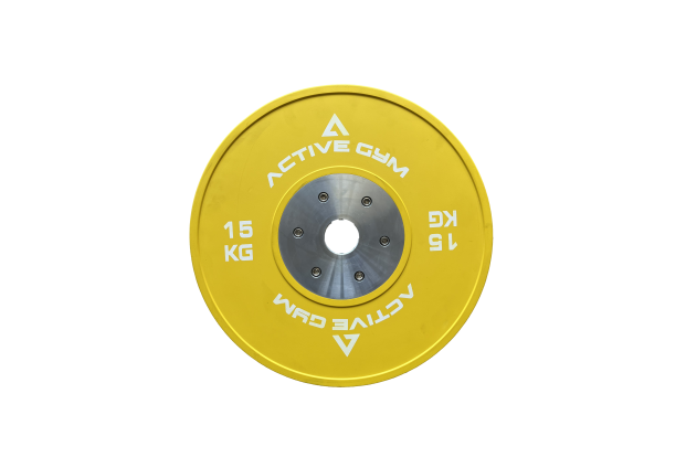 Състезателни калибровани дискове Active Gym 15кг. Жълти на марката Active Gym от вносител на полупрофесионални и професионални фитнес уреди и аксесоари PulseGymShop.bg