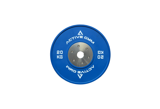 Състезателни калибровани дискове Active Gym 20кг. Сини на марката Active Gym от вносител на полупрофесионални и професионални фитнес уреди и аксесоари PulseGymShop.bg