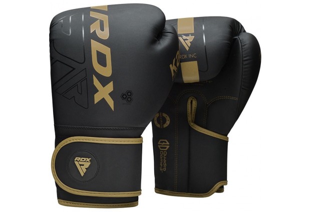 Боксови ръкавици RDX - F6 , черни/златисти