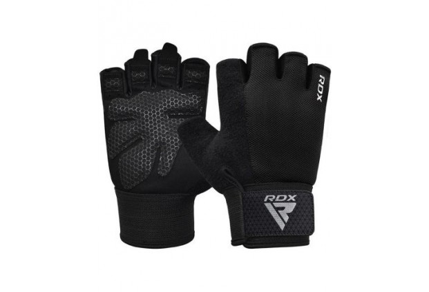Фитнес ръкавици RDX - W1 Half Plus, черни